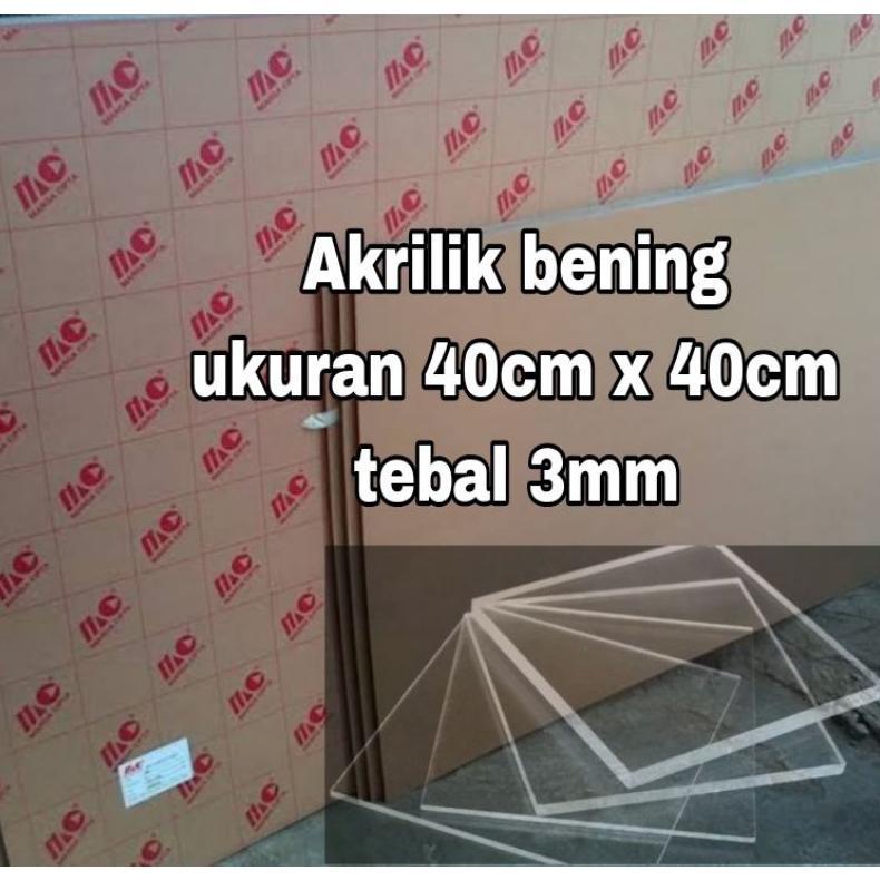 Akrilik Bening 3Mm 40X40/Akrilik Lembaran/ Marga Cipta