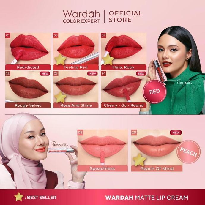 Lipcolor- Wardah Ombre Glasting Liquid Lip + Matte Lip Cream -Lip-Stain-Lipgloss-Lipstik-Lip Matte-L