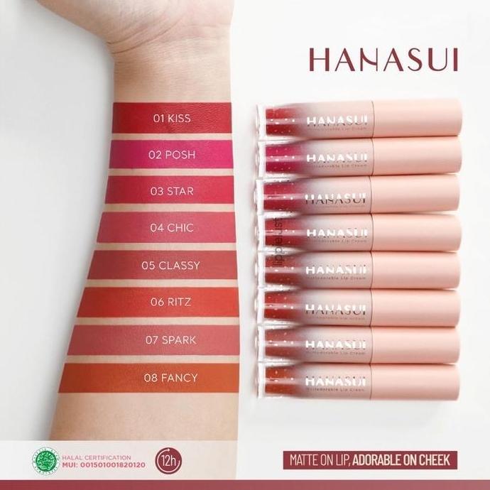 Lipcolor- Hanasui Mattedorable Lip Cream Indonesia / Boba Gentle Cleanser Toner Serum Day Night Crea