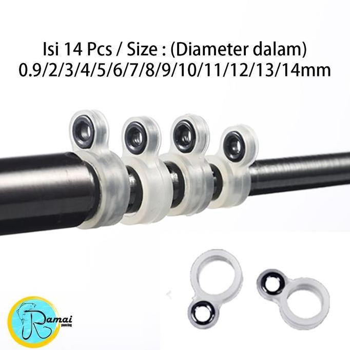 Mantap- Ring Guide Joran Mamarit Karet Pancing Bahan Silikon 14Pcs Joran Tegek