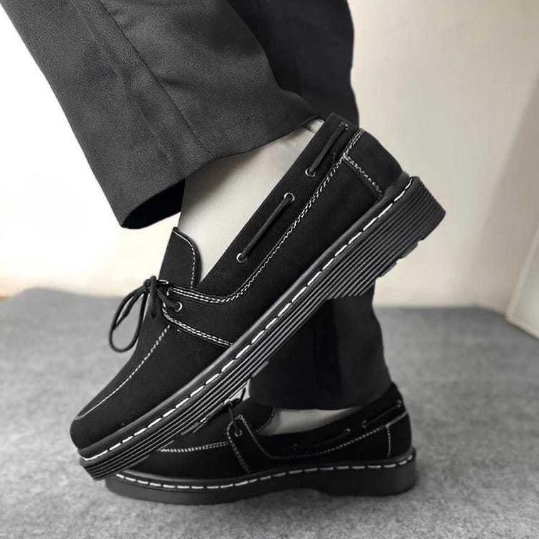Grade Ori Union Sepatu Loafers Docmart Formal Casual Pantofel Kerja Pria Hitam