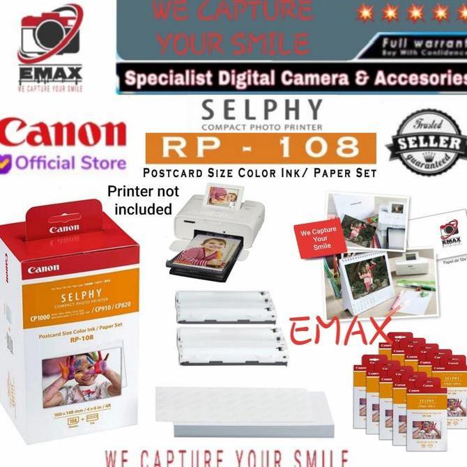 CANON SELPHY RP-108 Photo Printer Ink Paper CP820 CP910 CP1000 Canon Selphy RP108 Original