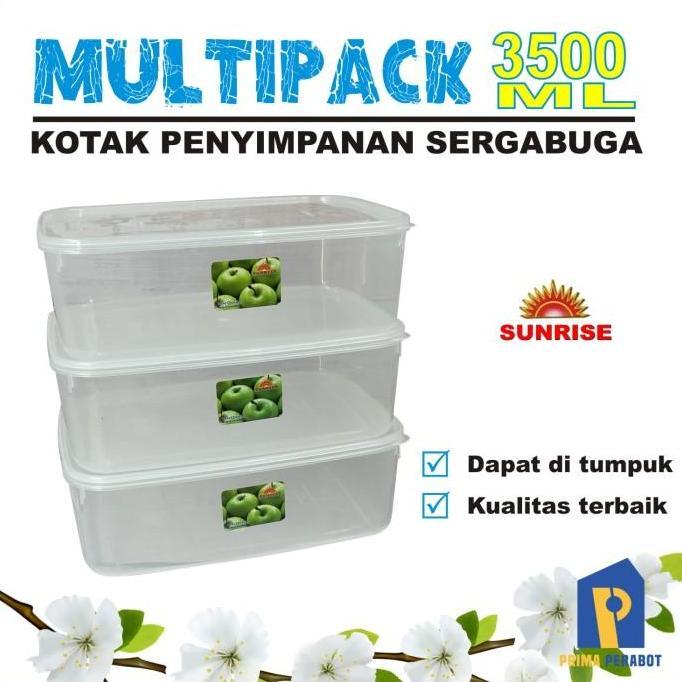 Kotak Plastik Multipack 3500ml / Kotak Penyimpanan Serbaguna Sunrise