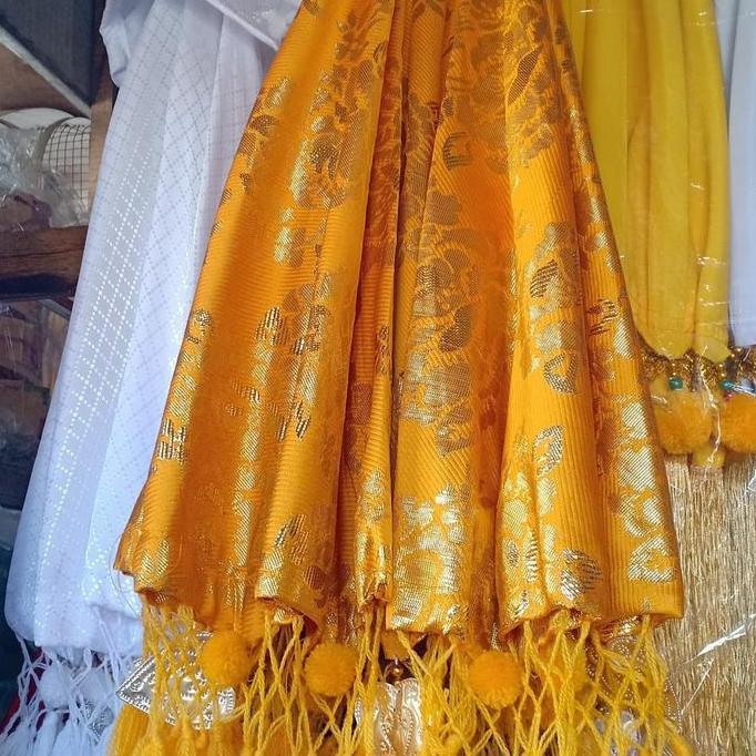 Payung Tedung Bali Kain Singapur Motif Emas