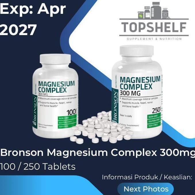 NEW BRONSON MAGNESIUM COMPLEX 300 MG OXIDE CITRATE CARBONATE ORIGINAL USA ORI
