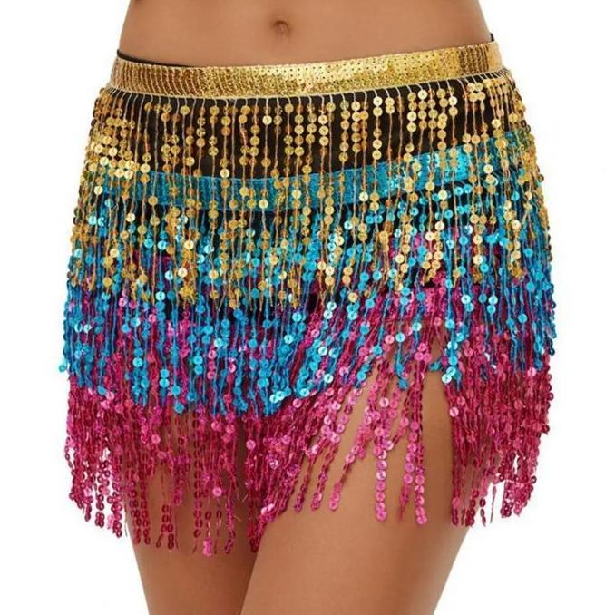 SAND Rok Belly Dance Wanita Manik Rumbai Belt Belly Dance Kostum Belly Dance Payet Sabuk Belly Dance