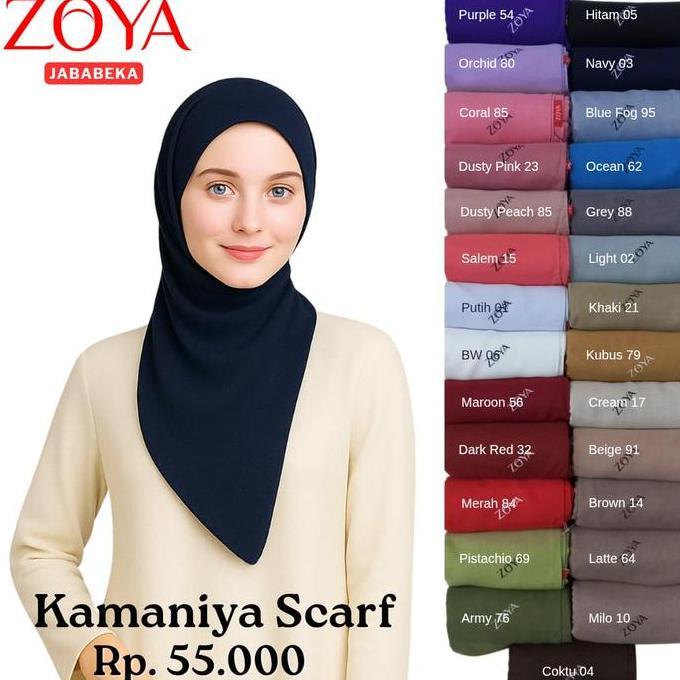 Heddosukafu- Zoya Kamaniya Plain Scarf Kerudung Hijab Jilbab Segi Empat Polos