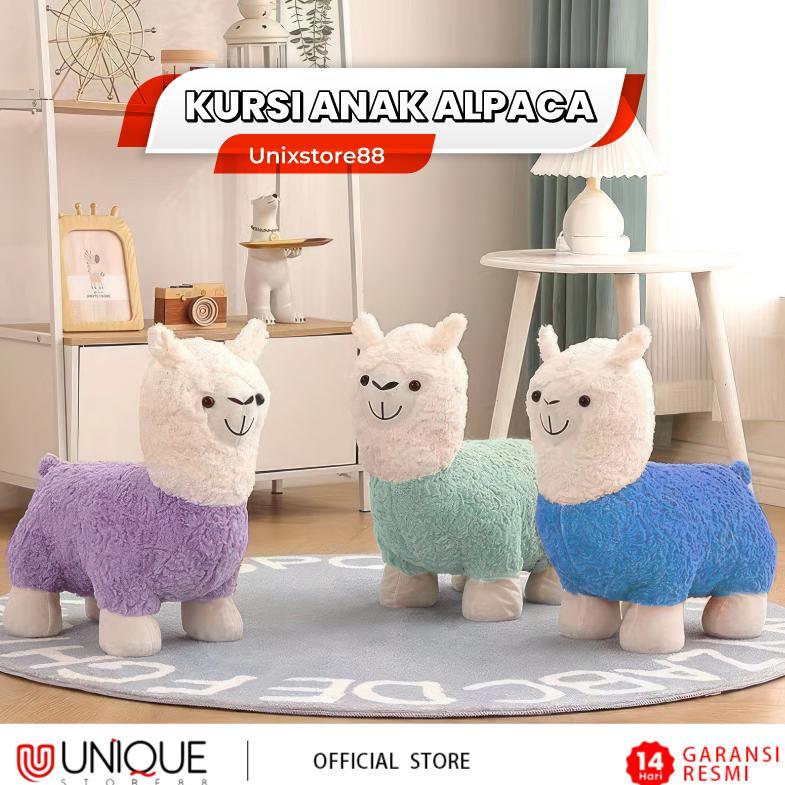Bergaransi Kursi Anak Bangku Mainan Anak Kursi Karakter Hewan Alpaca Mini Bahan Busa Tebal