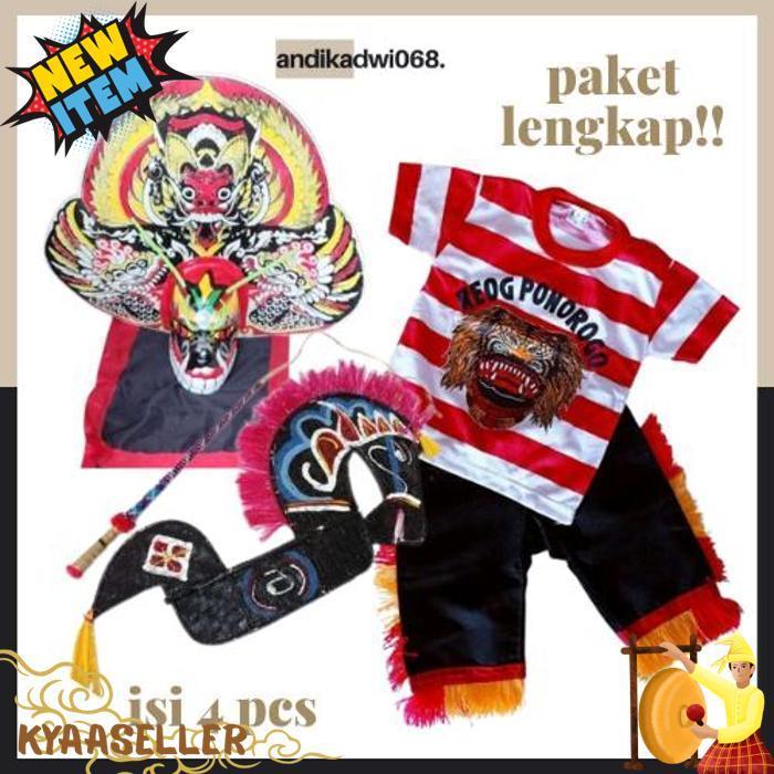 Paket  Lengkap Barongan Setelan Jaranan Pecut Anak Mainan Koleksi Jaran Kepang Kuda Lumping