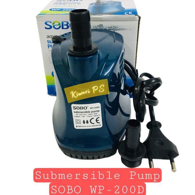 Promo Sobo Wp 200D Submersible Pump 200D Pompa Air Celup Aquarium Kolam Ikan