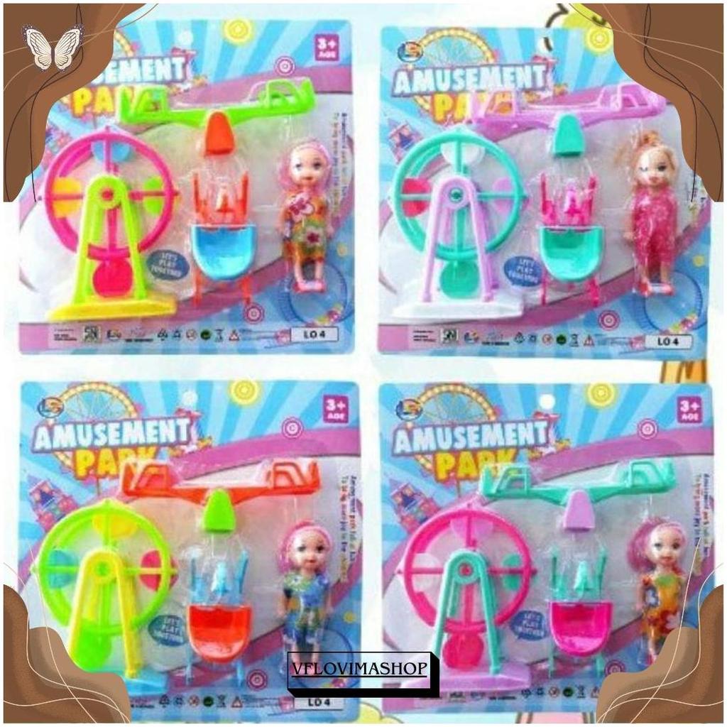 mainan bayi funny bearbiee amusement park / mainan anak edukasi boneka lucu plus ayunan LO4 SX Cod