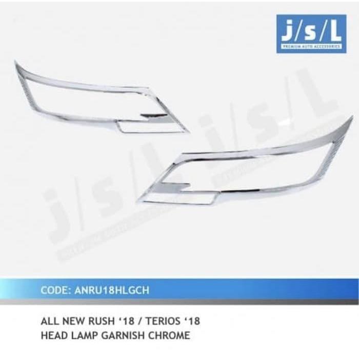 Garnish Lampu Depan All New Rush 2018 2019 2020 Chrome Head Lamp Original Dan Terpercaya