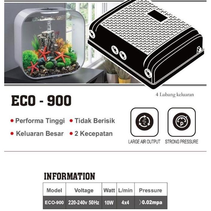 Grosir Kandila Eco 900 Pompa Aerator 4 Lubang / Mesin Aerator Aquarium