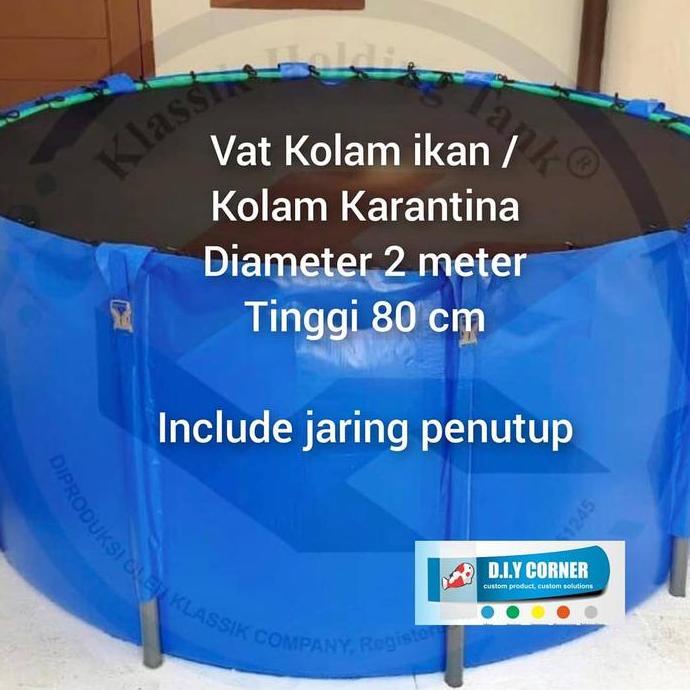 Murah Kolam Vat D: 2M T: 80Cm Kolam Karantina Ikan Koi Kolam Terpal Kolam Ikan Kolam Koi