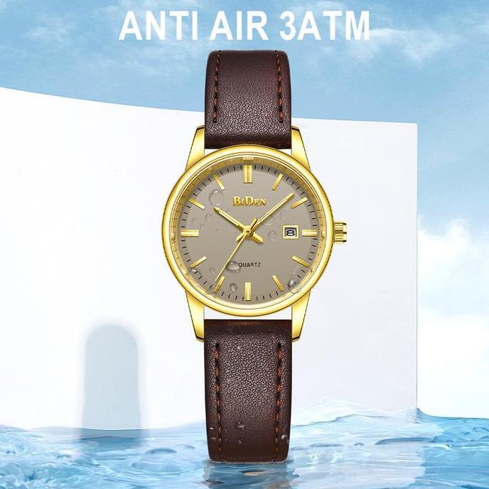 Frau- Biden Jam Tangan Wanita Tali Kulit Anti Air Kuarsa Jam Wanita Korea Elegan Klasik Jam Tangan C