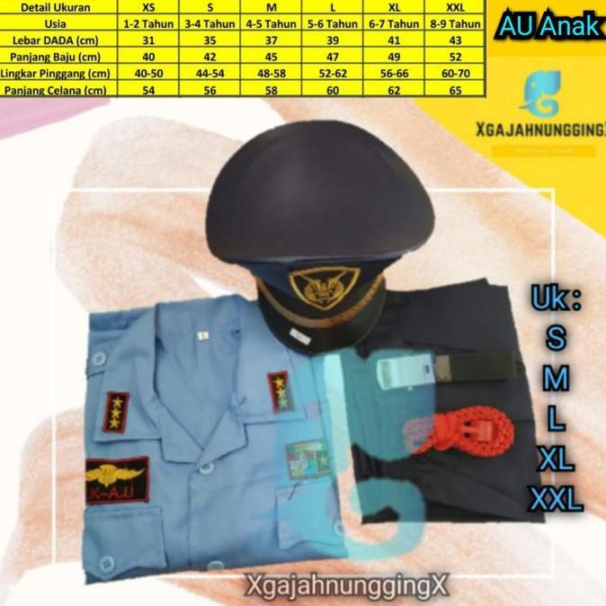 Baju Seragam TNI AU Anak Profesi | TNI Angkatan Udara Kostum Karnaval Anak TNI AU Anak Laki Laki TNI