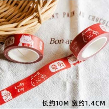 Solatip Lucky Cat Selotip Isolasi Motif Kucing Cny Imlek