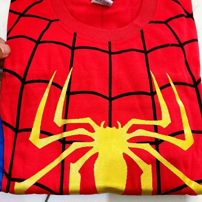 BAJU ANAK KOSTUM SPIDERMAN ADA TOPENG BAHAN KAIN KATUN UNTUK UMUR 1-10 TAHUN
