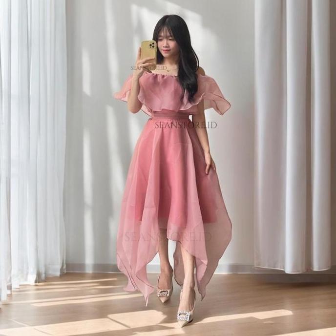 Organza Layered Ovellina Party Women Dress | Gaun Bridemaids | Acara Natal Promnight Kondangan Birth