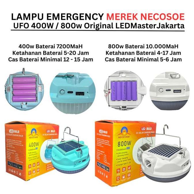 (Baterai Real asli 7200MAH)lampu led emergency ufo 400w /solar panel led/ lampu emergency gantung la
