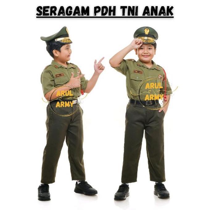 BAJU SERAGAM PDH TNI ANAK SERAGAM SEKOLAH TK PAUD PDH TNI AD  AU AL ANAK SETELAN TNI ANAK BAJU TNI A