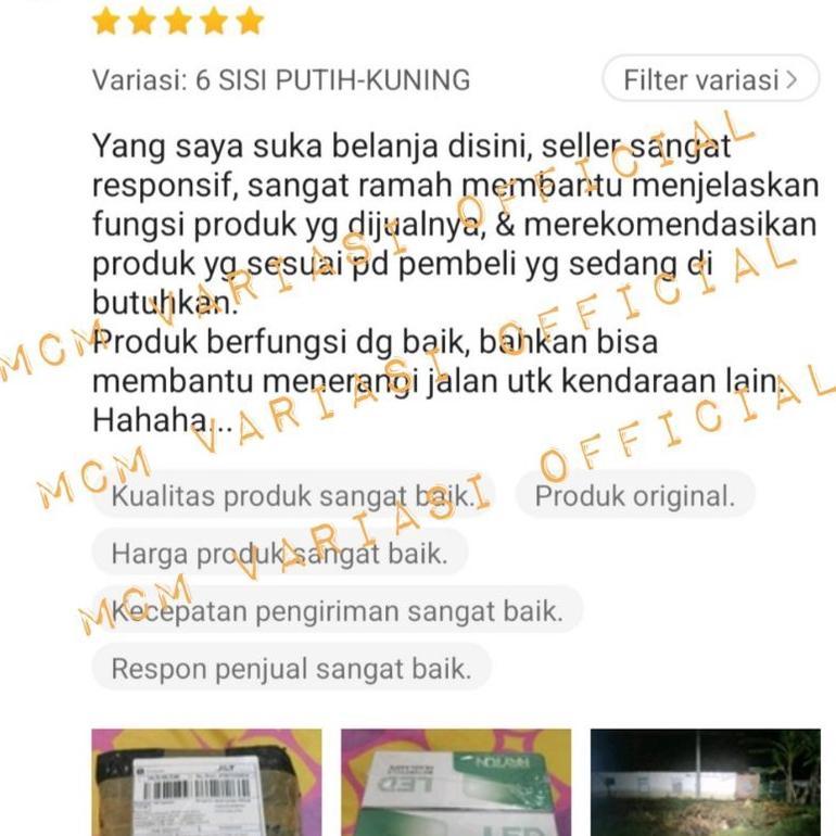 BERMUTU [READY STOCK] LAMPU LED MOTOR RTD 6 SISI / 3 SISI 100% ORIGINAL GARANSI AC DC + KIPAS BOHLAM