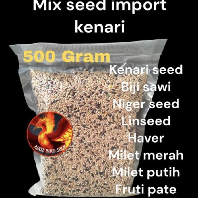 PAKAN MAKANAN BURUNG MIX SEED KENARI IMPORT 500GRAM