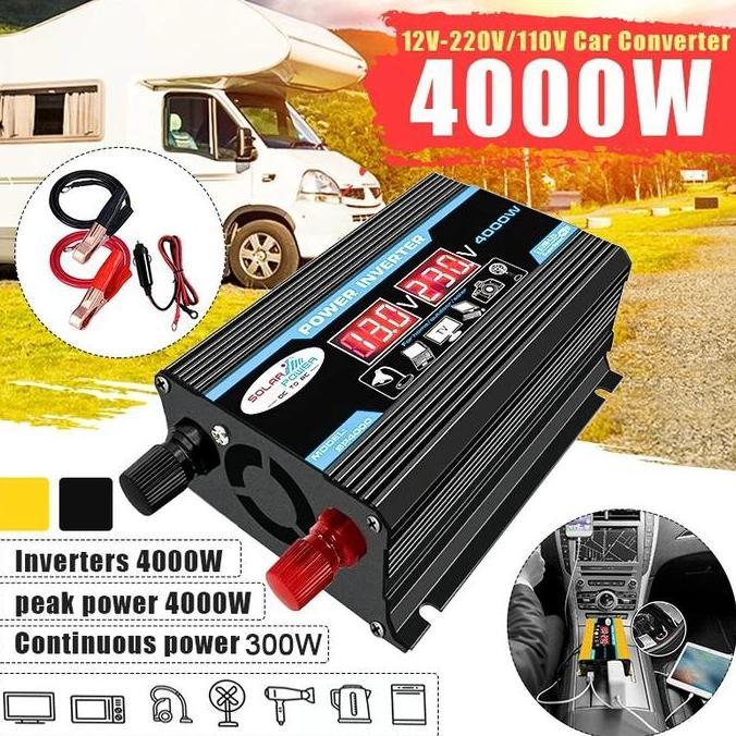 Inverter Mobil 5000W 12V Ke 220V AC Konverter Daya Tampilan LED USB Ganda Gelombang Sinus Murni Inve