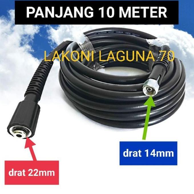selang jet cleaner LAKONI LAGUNA, DAYTONA panjang 10 meter - semprotan stim air cuci motor, mobil, A