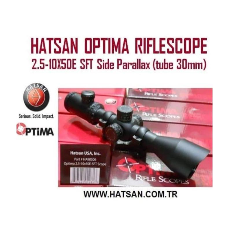 Ready Stock Hatsan Optima Riflescope 2.5-10X50E Sft Side Parallax, Mil-Dot Reticle