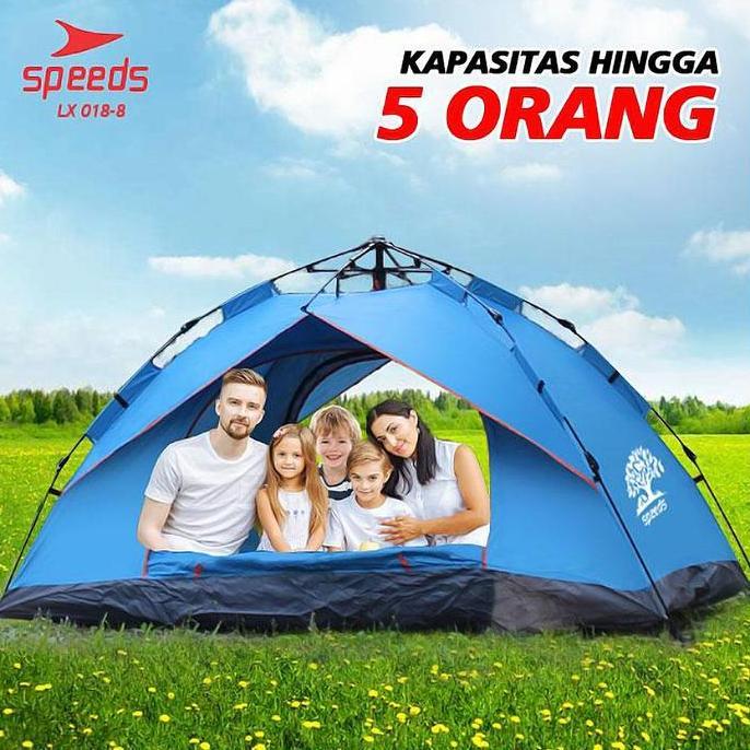 Tenda Camping 5 Orang Tenda Lipat Bahan Parasut Anti Hujan Outdoor 018-8