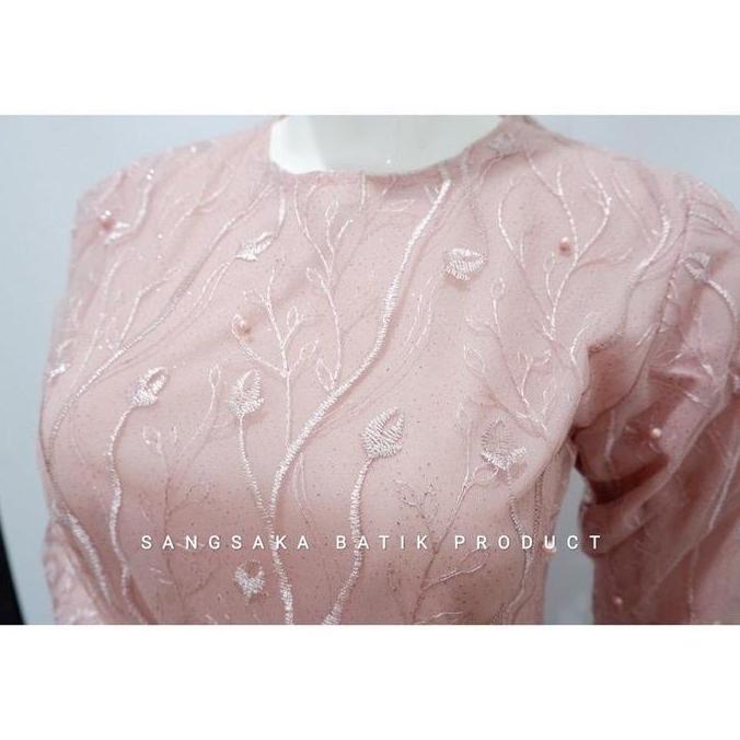 Uprelig- Tunik Kebaya Modern - Atasan Tunik Tille   - Kebaya Brokat - Kebaya Kondangan Mewah