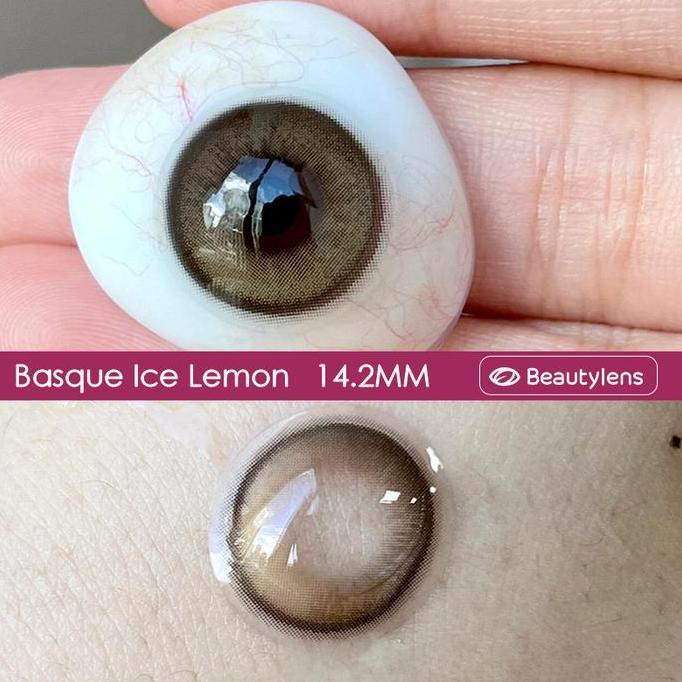 Occhio- Basque Ice Lemon Color Lensa Kontak Softlens 14.2Mm Beautylens Softlens Minus Contact Lenses