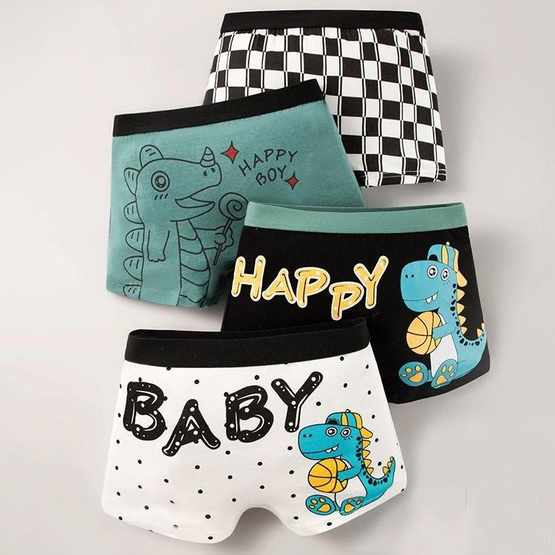 Unik (2-10 Tahun) 4 Pcs Katun Murni Cd Celana Dalam Anak Laki Laki Celana Dalam Boxer Anak Celana Da
