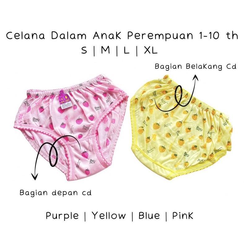Cuci Gudang  1 Lusin Cd Celana Dalam Anak Perempuan Cewek Lusinan / Boxer Anak Celana Dalam Bayi Per