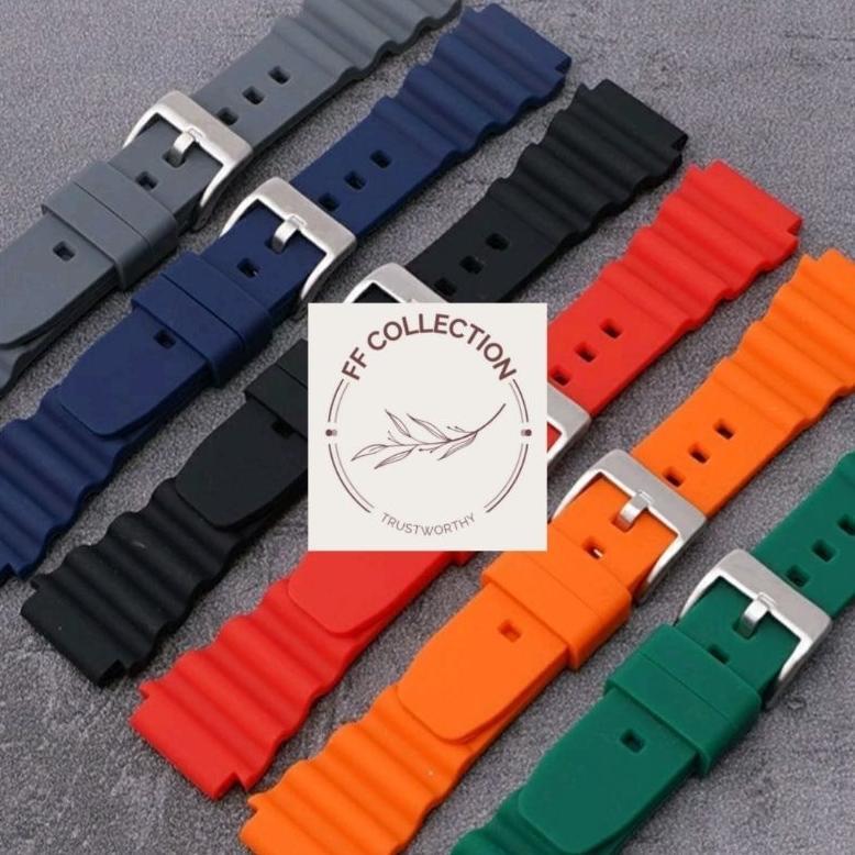 FF Strap tali jam tangan SEIKO DIVER ALBA Rubber Silikon silicon  20mm 22mm  kwalitas original Disko