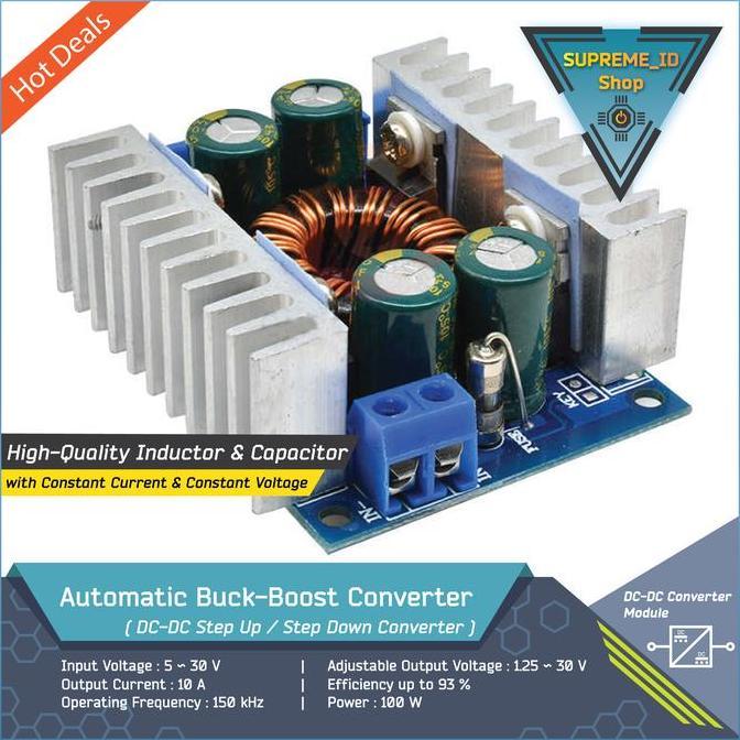 Lansung- Automatic Dc-Dc Buck-Boost Converter + Constant Current For Dc Power Supply Unit | 10A 100W