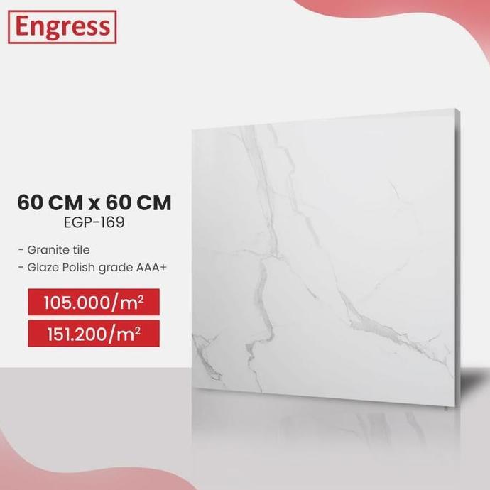granite tile 60 x 60 glazed Engress carara white TD