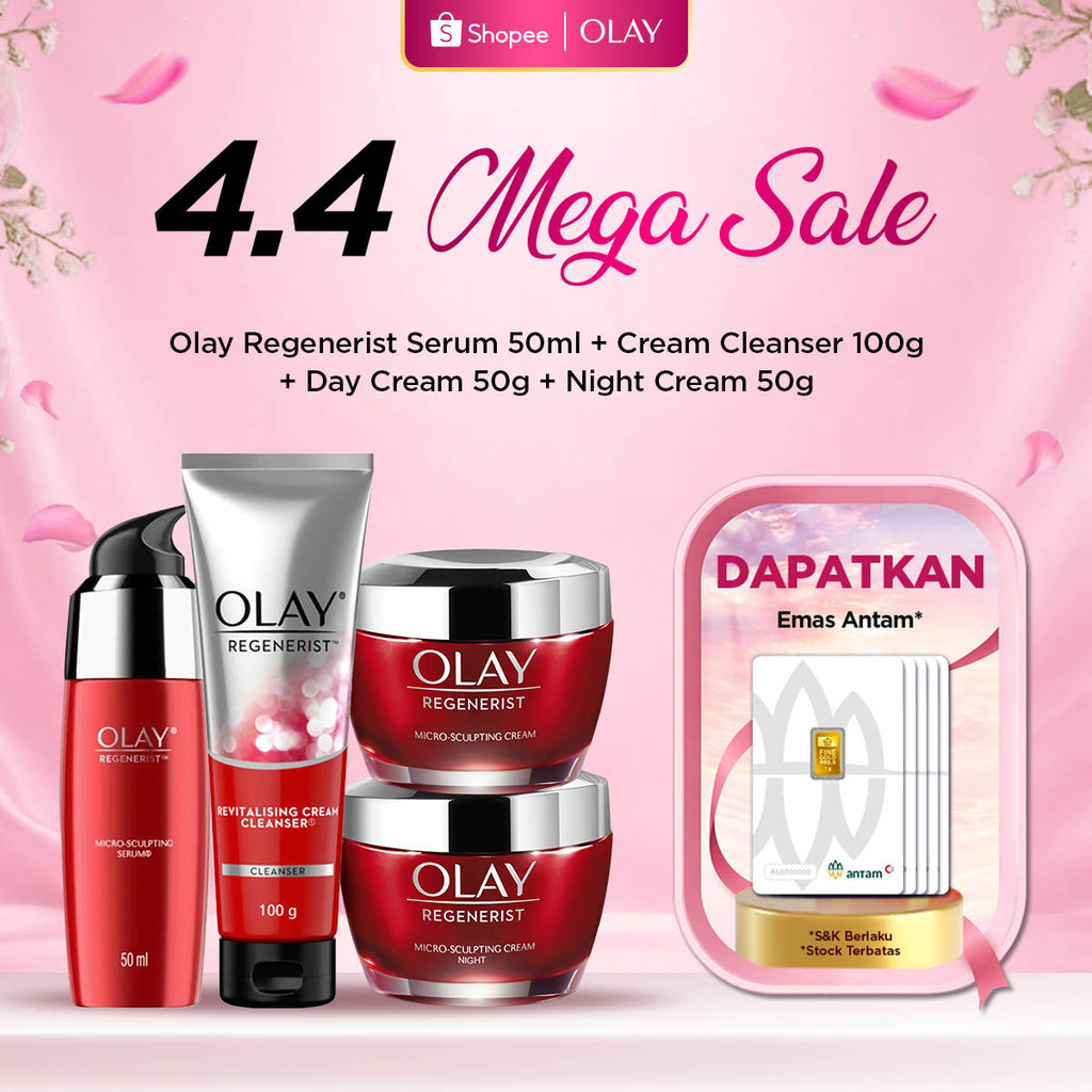 Olay Regenerist Set Niacinamide Skincare Antiaging Cream, Serum, Cleanser