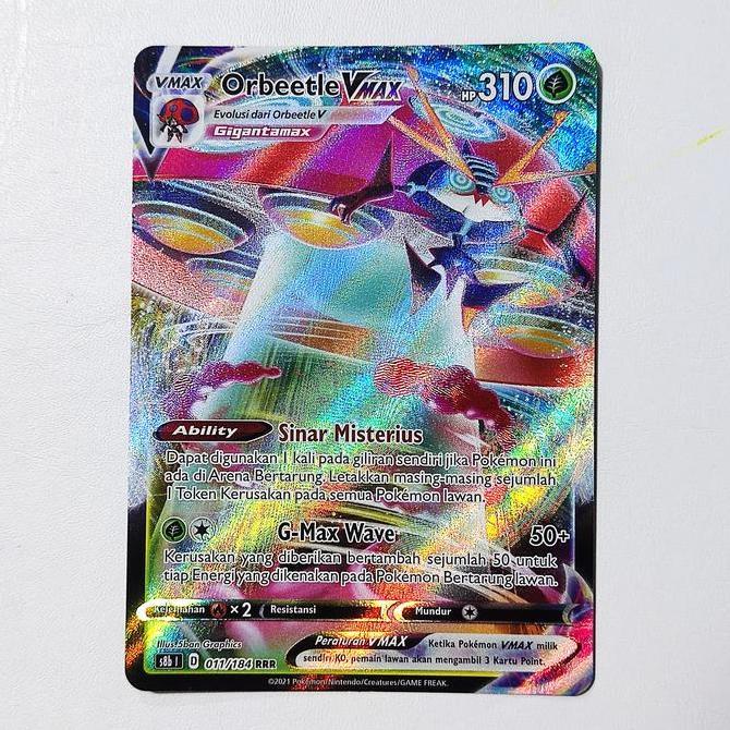 New Orbeetle VMAX RRR 011/184 S8b - Kartu Pokemon Indonesia