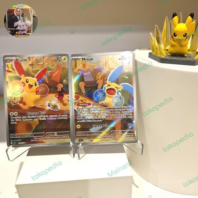 New Plusle ar Minun ar sv3s pokemon kilau hitam tcg indo