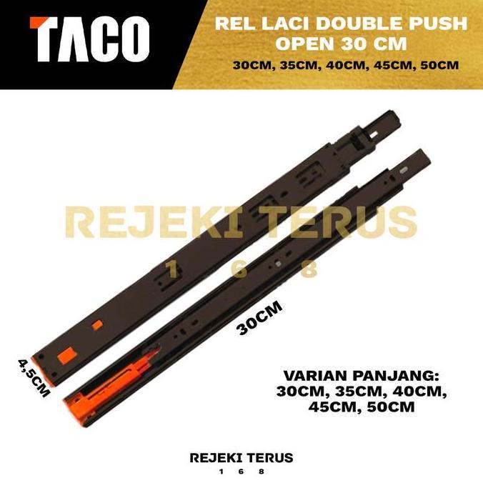 Rel Laci Taco Double Push Open 30cm / Pencet Double Track murah