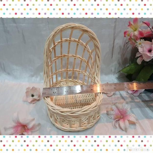 K63M - Keranjang rotan kasur bayi oval M 19x13x7cm hampers parcel kado pernikahan lamaran dekorasi s