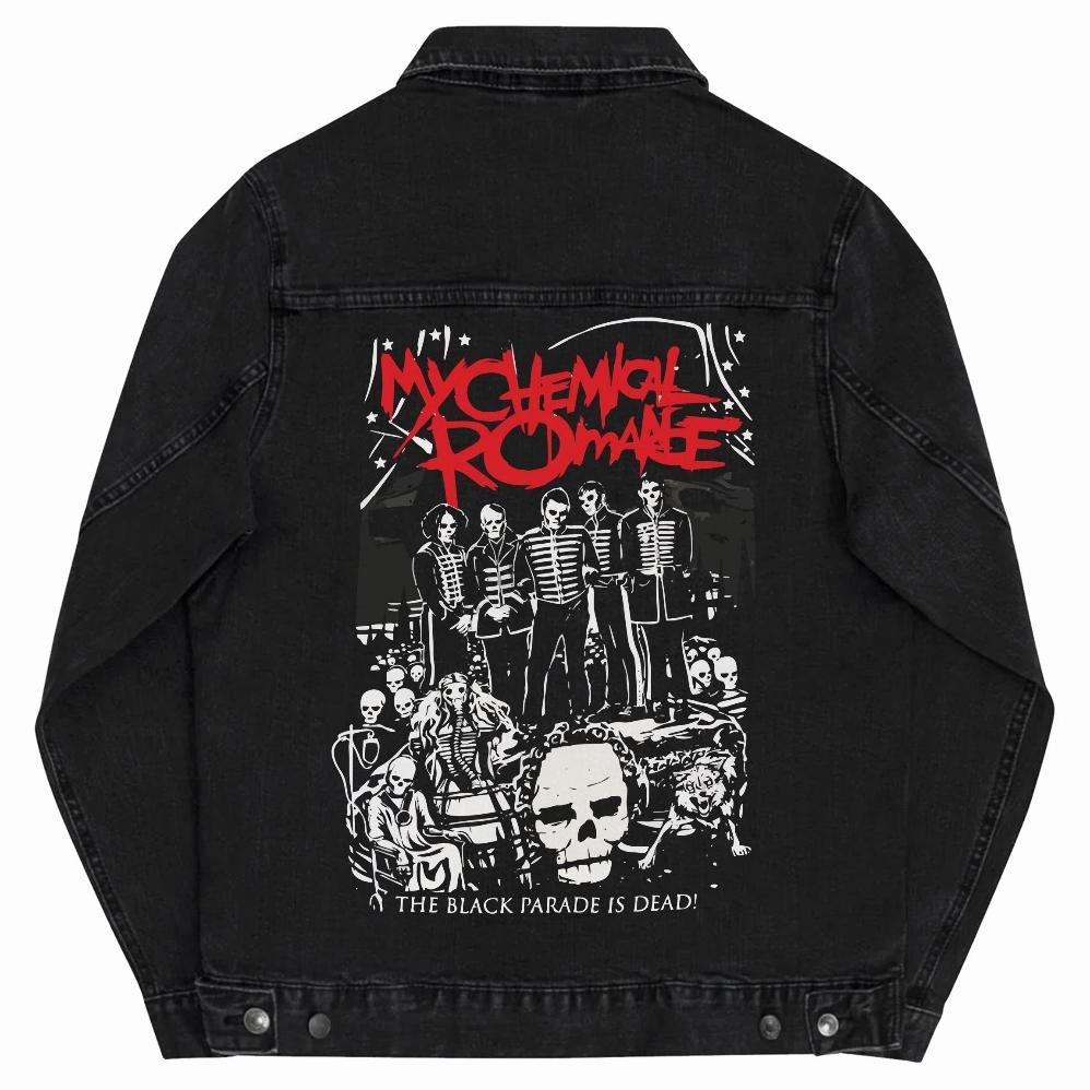 HOT Yinyanks Jacket Denim My Chemical Romance Jacket Jeans Hitam