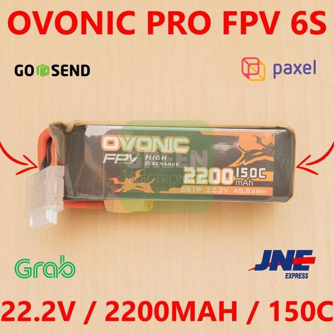 TERLARIS OVONIC PRO 6S 22.2V 2200MAH 150C LIPO LITHIUM POLYMER LI-PO BATTERY BATERAI FPV DRONE QUADC