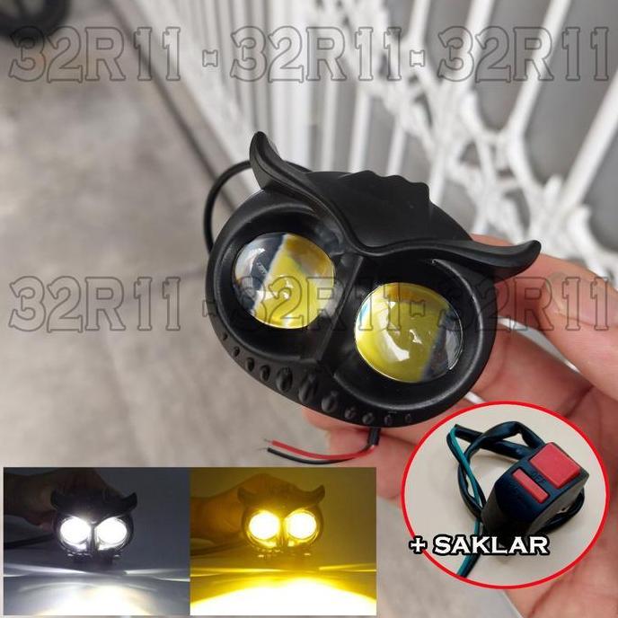 lampu tembak/lampu sorot motor 2 mata burung hantu FREE SAKLAR