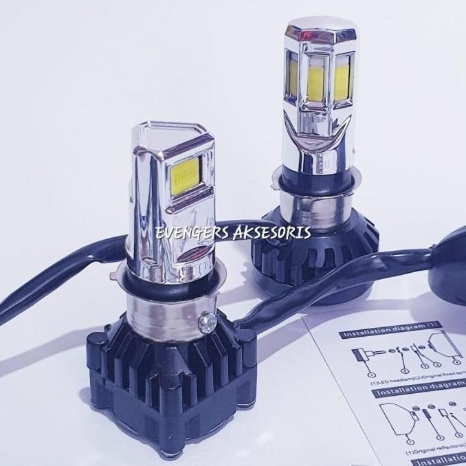LAMPU HID DEPAN 6 LED/3 LED +KIPAS MOTOR MIO/VARIO/VIXION/BEAT/VERZA/REVO/BLADE/JUPITER/MX KING/VEGA