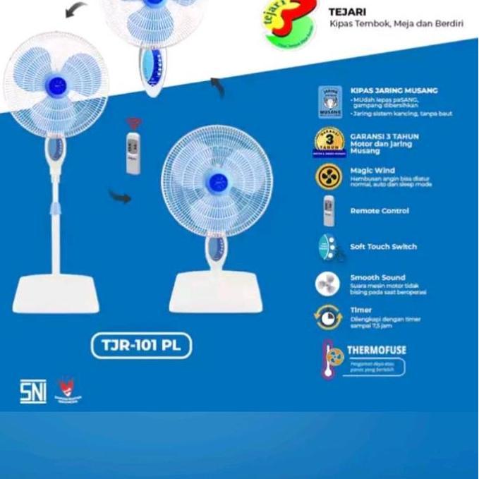TERLARIS KIPAS ANGIN MIYAKO TJR-101/ STAND FAN MIYAKO 3IN1/ KIPAS REMOTE