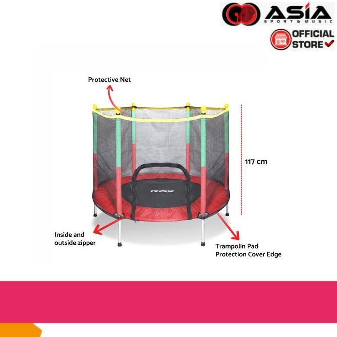 Trampolin Anak Rox + Jaring Noris | Gym & Fitness | Jaring Trampolin 55Inch