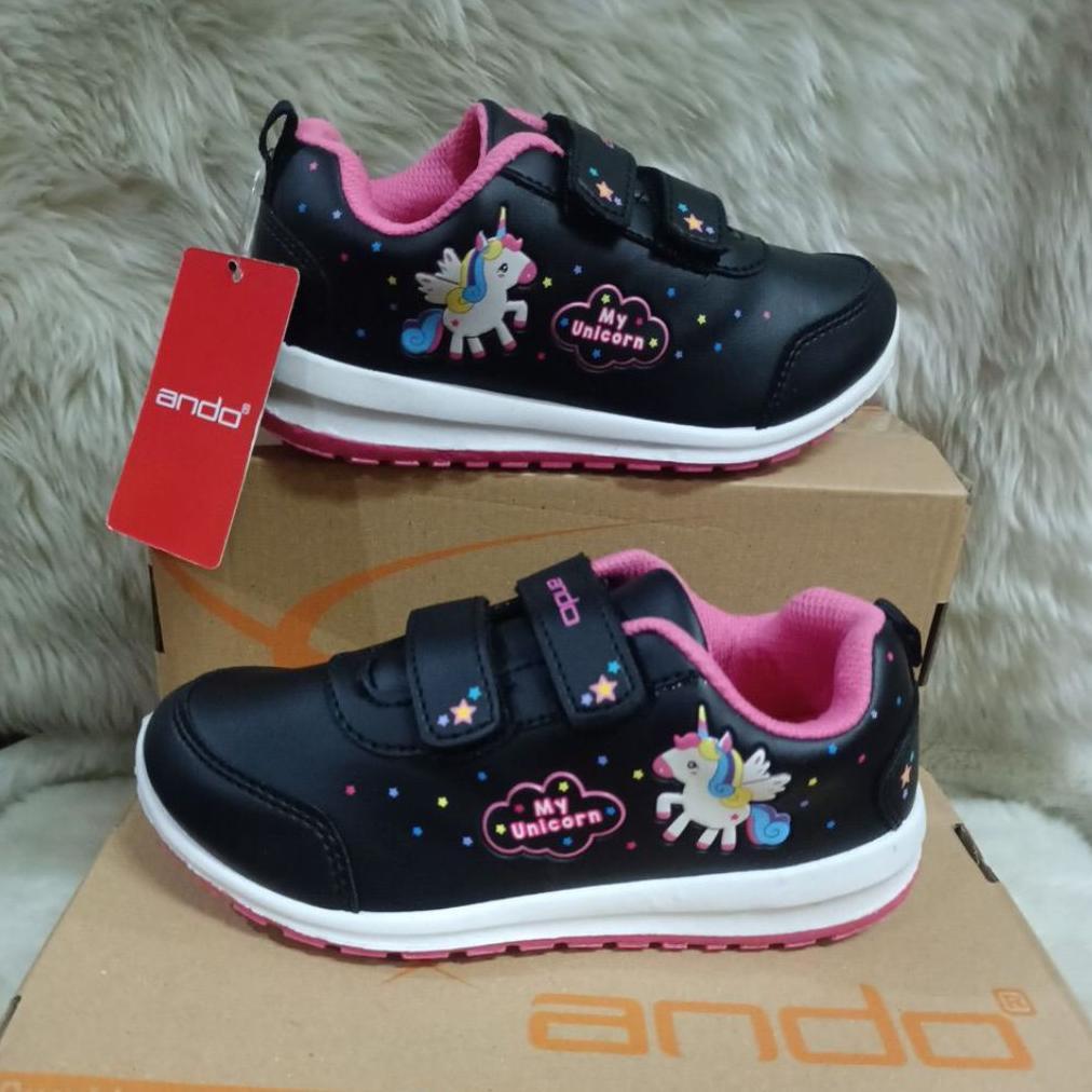 Sales Sepatu Ando Minicorn Vecro, Sepatu Anak Paud Dan Tk , Sepatu Casual Anak Cewek, Size 25 -36